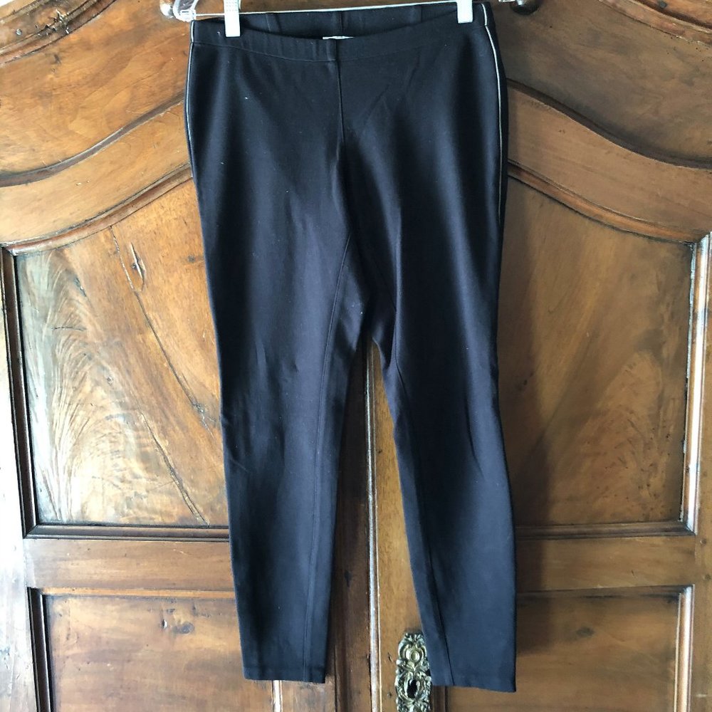 🌼 Black Pull On Stretch Pants with Side Stripe